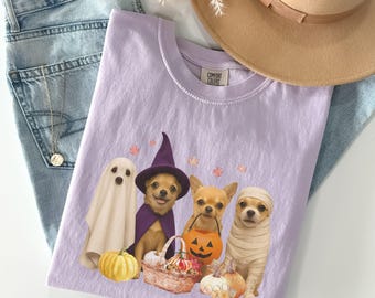 Comfort Colors Halloween Chihuahua Shirt Chihuahua Tshirt Chihuahua Fall Clothing Halloween Dog Gifts Chihuahua Mom Chihuahua Gifts