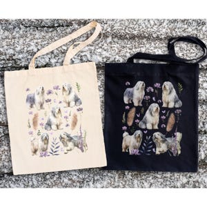 Old English Sheepdog Cotton Canvas Tote Bag English Sheepdog Tote Sheepdog Carry Bag Sheepdog Lover Old English Sheepdog Gifts Sheepdog Mom