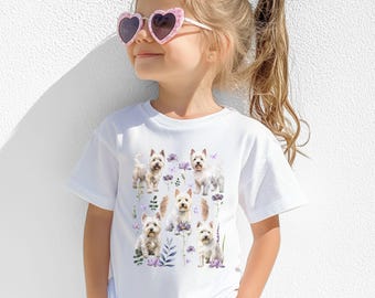 Kids West Highland White Terrier Shirt Floral Westie Tshirt Kids Dog Tee Youth Westie TShirt Westie Kids T Shirt Westie Gifts Westie Youth