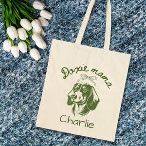 Custom Dachshund Cotton Canvas Tote Bag Dachshund Tote Bag Wiener Dog Shoulder Bag Doxie Carry Bag Doxie Mom Wiener Dog Gifts Dog Mom Gifts
