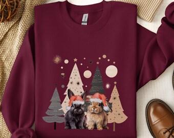 Rabbit Christmas Sweatshirt Rabbit Sweatshirt Rabbit Sweater Rabbit Gifts Christmas Rabbit Shirt Rabbits Lover Rabbit Mom Bunny Sweater