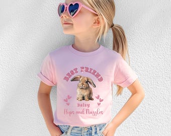 Gepersonaliseerde KIDS paast-shirt jeugd konijntje cadeaus konijntje shirt konijnen minnaar cadeau aangepaste konijn T-shirt paashazen T-shirt