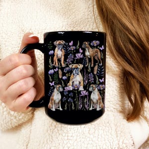 Boxer Mug Black Mug 11oz 15oz Boxer Mom Boxer Dad Boxer Gift Boxer Gifts Boxer Cup Coffee Mug Dog Mom Gifts Dog Mugs