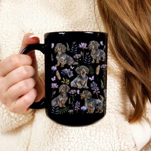 Wirehaired Dachshund Mug Black Mug 11oz 15oz Dachshund Mom Doxie Dad Wirehaired Doxie Gift Dachshund Gifts Coffee Mugs Dog Mom Gifts