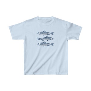 Camiseta de bebé con pez lata, camiseta de bebé con sardina, camiseta de bebé con animales del océano, camiseta de verano de Italia, ropa de los años 2000, camiseta de bebé con coco para niña, abuela costera
