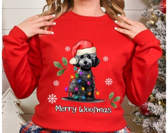 Poedel sweater poedel kersttrui standaard poedel shirt poedel cadeaus poedel cadeau hond mama sweatshirt poedel ronde hals poedel moeder