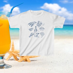 Camiseta de bebé con sardinas y pescado enlatado. Camiseta de bebé de verano para niña tomate. Camiseta italiana de los años 2000. Camiseta de bebé coqueta para niña coco. Abuela costera.