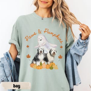 Comforts Colors Halloween Old English Sheepdog Shirt Fall Clothing Sheepdog Halloween Tshirt Sheepdog Tee Pumpkin Shirts Sheepdog Mom Gifts