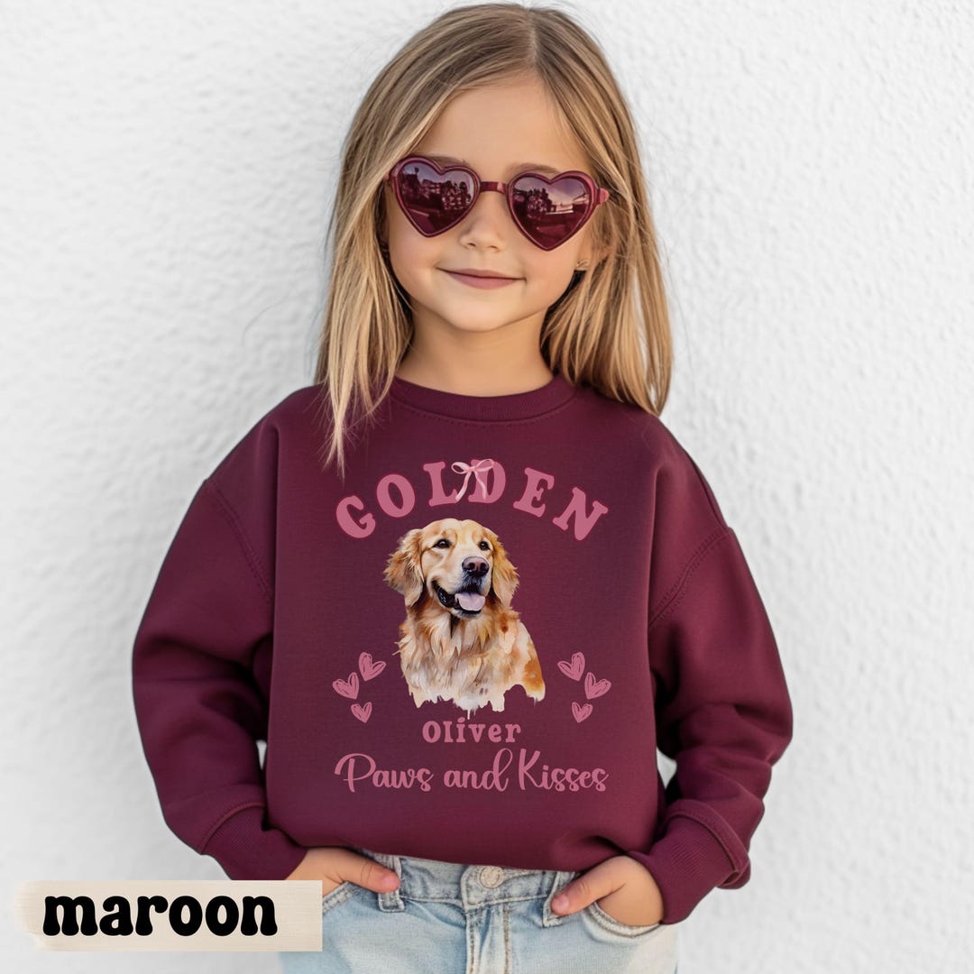 Personalized KIDS Golden Retriever Sweatshirt Youth Golden Retriever ...