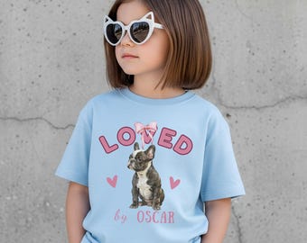 Camisetas personalizadas de bulldog francés para niños, camiseta infantil de bulldog francés, camiseta personalizada de bulldog francés, regalos para amantes de los perros, camisetas de bulldog francés para niños