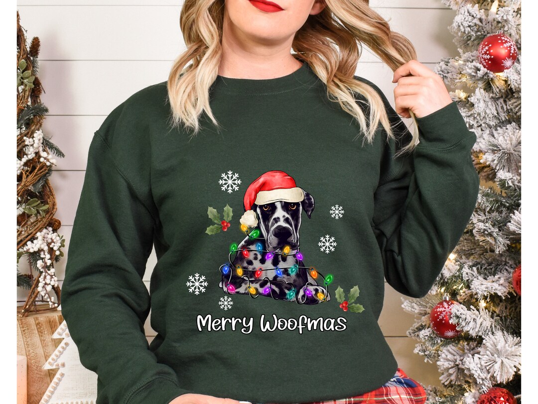 Great Dane Sweatshirt Great Dane Sweater Great Dane Christmas Etsy
