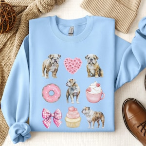 English Bulldog Sweatshirt English Bulldog Valentine&#39;s day Gift English Bulldog Mom Bull Dog Sweater Bulldog Lover English Bulldog Gift