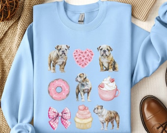 English Bulldog Sweatshirt English Bulldog Valentine's day Gift English Bulldog Mom Bull Dog Sweater Bulldog Lover English Bulldog Gift