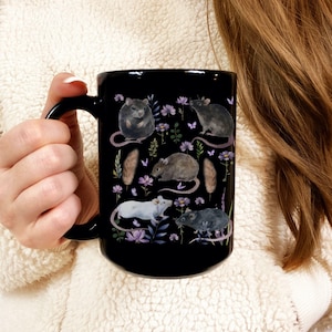 Rat Mug Black Mug 11oz 15oz Rat Mom Rat Dad Rats Gift Rat Gifts Mouse Cup Rat Coffee Mug Rat Mugs Mice Lover