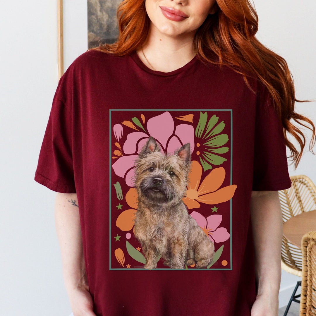 Cairn Terrier Shirt Boho Floral Cairn Terrier T Shirt Vintage Wavy ...