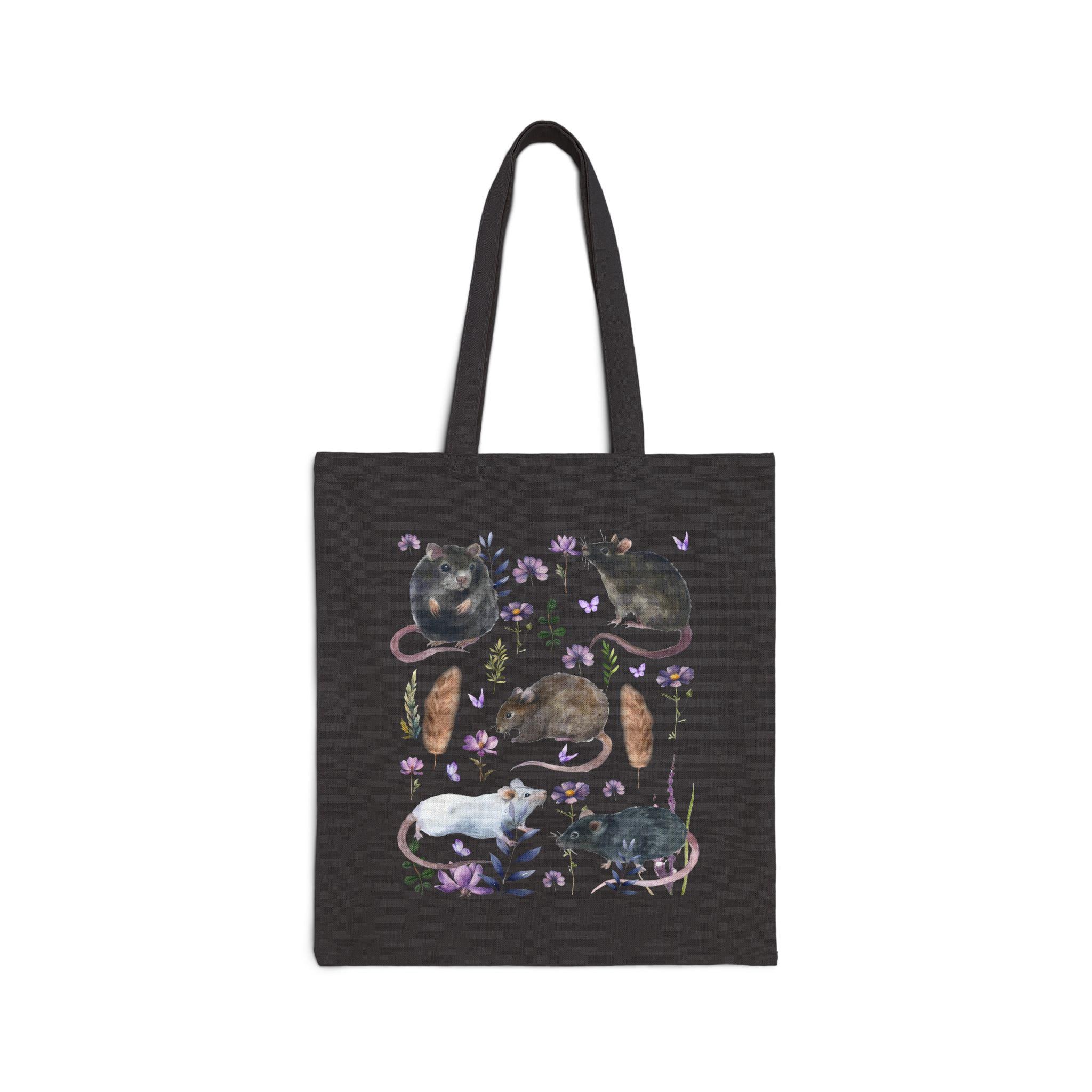 Rats Tote Bag Rat Lover Cotton Canvas Tote Bag Rats Print Carry