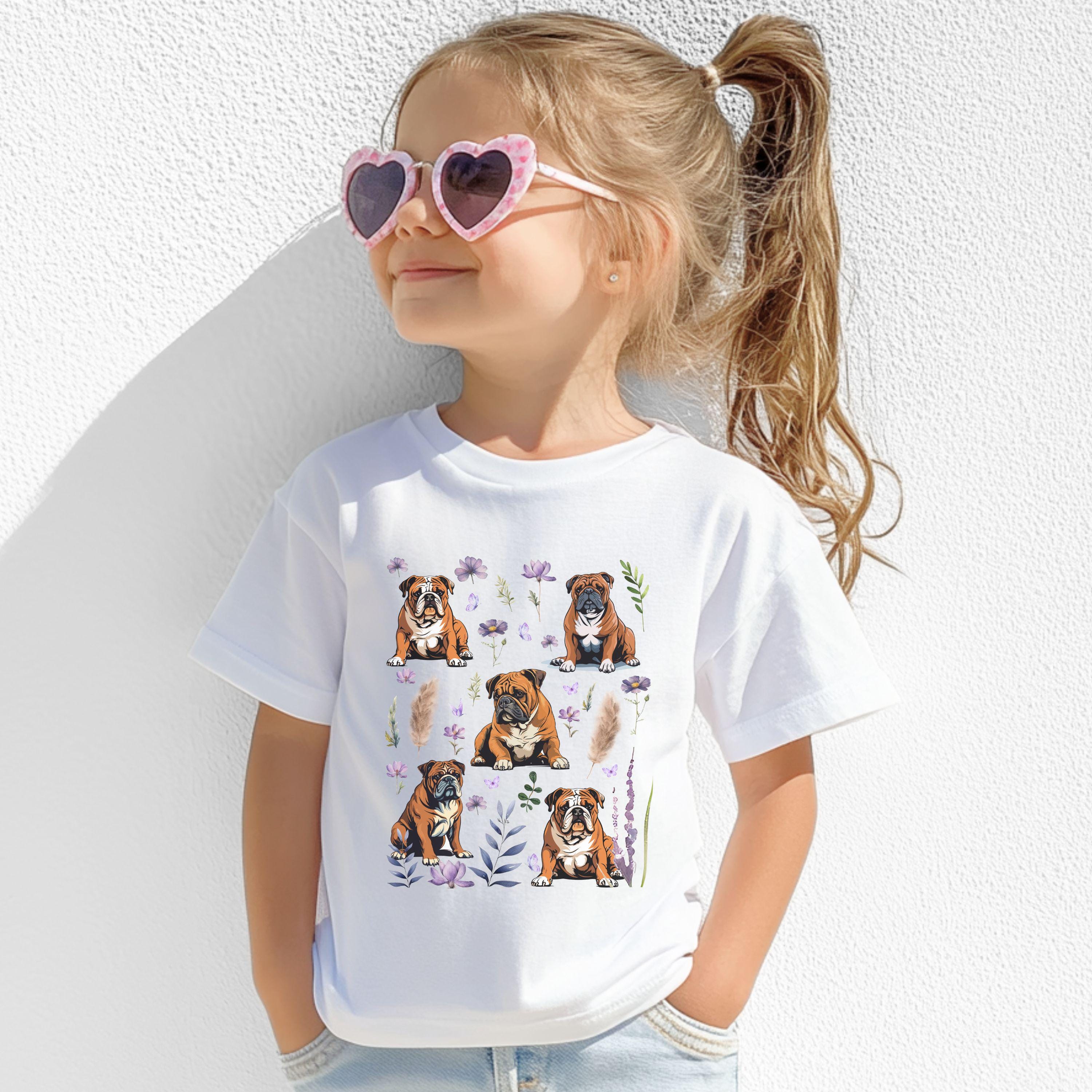 Kids English Bulldog Shirt Floral English Bull Dog Tshirt Kids Dog Tee Youth English Bulldog TShirt English Bulldog Kids T Shirt Gifts