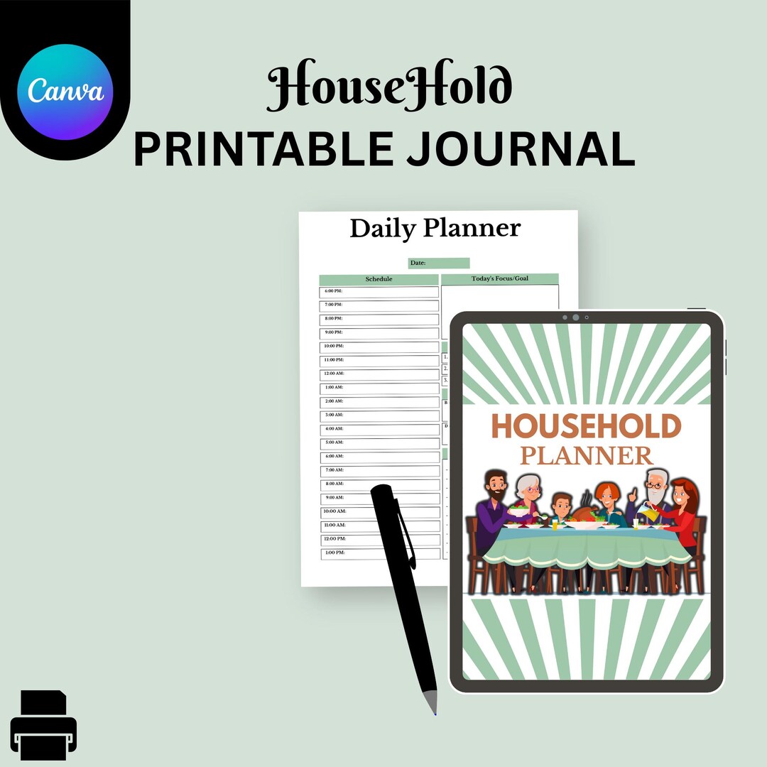 Household Planner | Printable Household Management Binder | Household ...