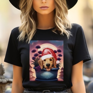 Goldie, PUP in a POT T-Shirt. Vintage style , Dog lover T shirt, Boho tee, Dog T-shirt, plant lover, dog lover gift. Goldie mum T-Shirt.