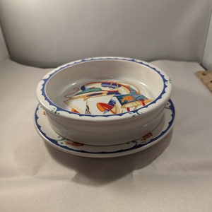 Tiffany & Co. "Tiffany Seashore" Infants Tableware, Porridge Bowl and Plate.