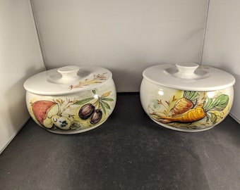 Set Of Two, Yard Collection By Mancioli For Lachman, Lidded Casserole,Italy