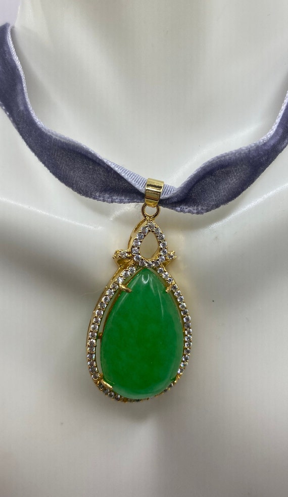 Green Jade Pendant | Jade Heart Pendant Necklace … - image 4