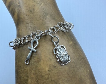 Elijah Vintage Art Deco Charm Bracelet | 925 Sterling Silver | Stocking Stuffer