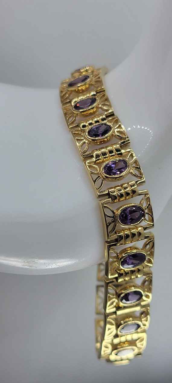 Vintage Violet Tennis Bracelet | Purple Gemstones… - image 5