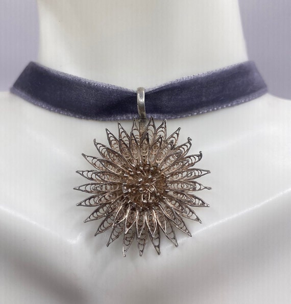 Filigree Flower Pendant | Sterling Silver - image 1