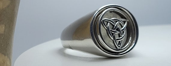 Vintage Celtic Cocktail Ring | Size 8 Spinner | W… - image 4