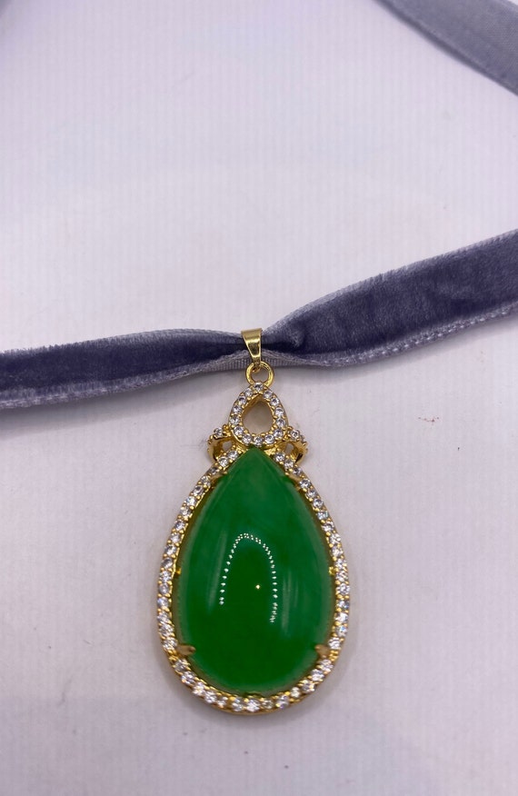 Green Jade Pendant | Jade Heart Pendant Necklace … - image 2
