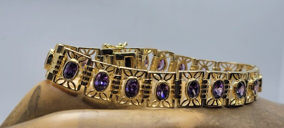 Vintage Violet Tennis Bracelet | Purple Gemstones… - image 2