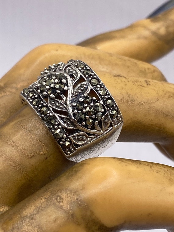 Antique Art Deco Cocktail Ring | Vintage Marcasite