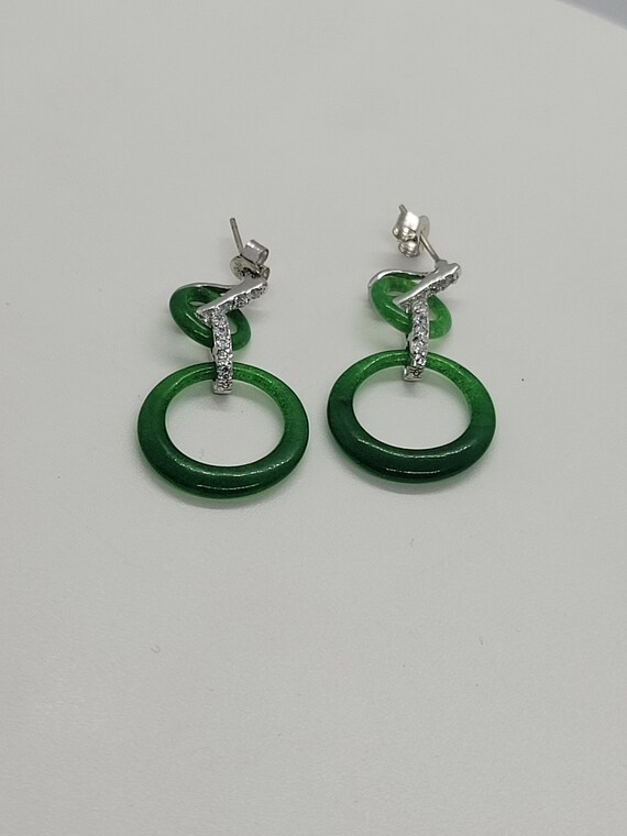 Green Jade Earrings | Jade Hoop Earrings | Antiqu… - image 5