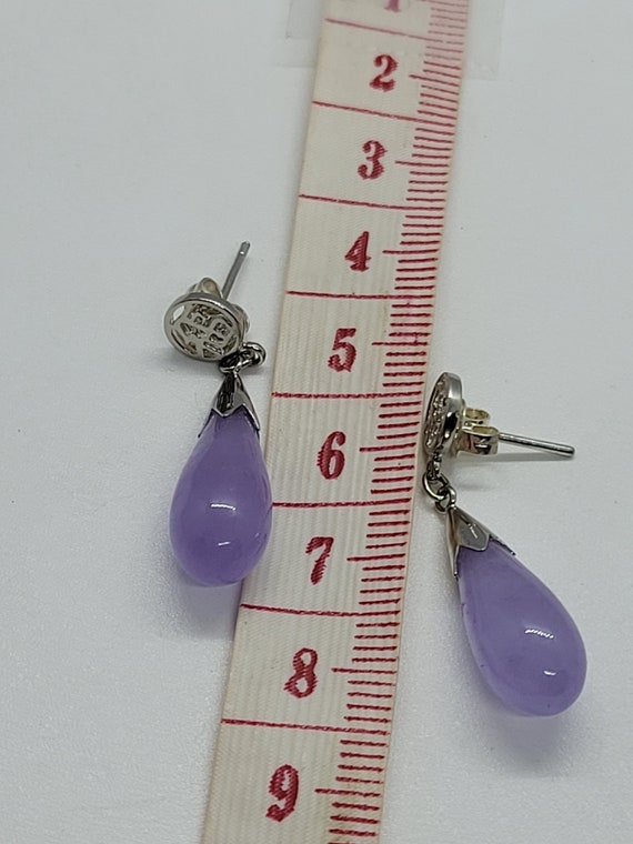 Purple Drop Earrings | Antique Jade Earrings in 9… - image 5