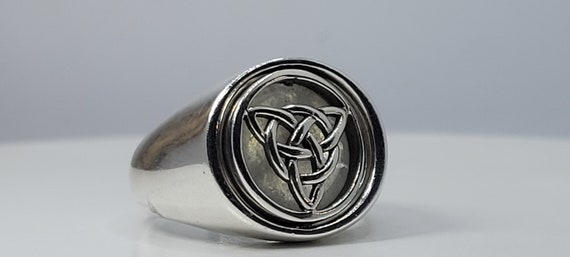 Vintage Celtic Cocktail Ring | Size 8 Spinner | W… - image 6