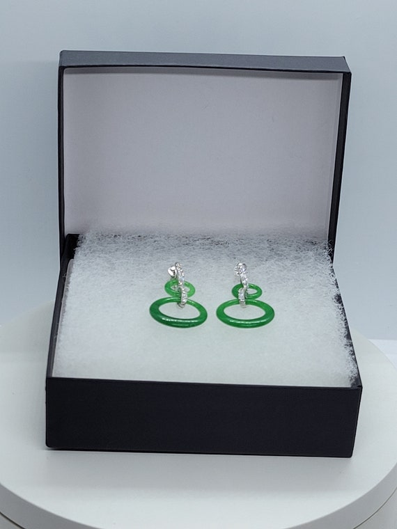 Green Jade Earrings | Jade Hoop Earrings | Antiqu… - image 6