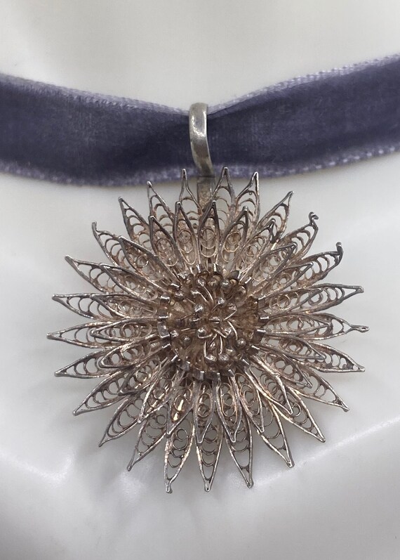 Filigree Flower Pendant | Sterling Silver - image 2