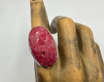 Vintage Raw Ruby Statement Ring | Size 7.25 | Gift for Her | Stocking Stuffer | Present for Wife | Statement Jewelry