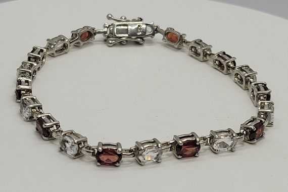 Vintage Gemstone Bracelet | Antique Garnet Topaz … - image 2