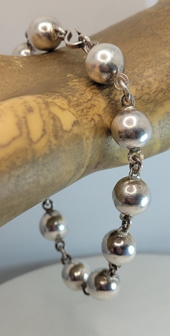 Vintage Silver Beaded Boho Bracelet