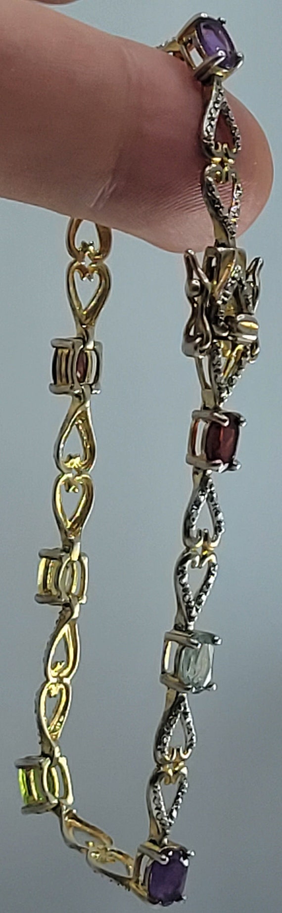 Vintage Gemstone Bracelet | Diamond Topaz Amethys… - image 8