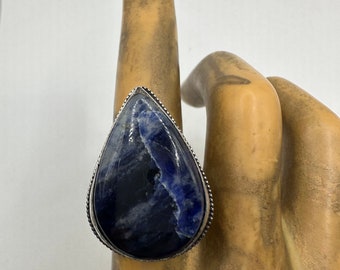 Vintage Lapis Lazuli Statement Ring | Siz7e 7.5 | Gift for Her | Stocking Stuffer | Present for Wife | Statement Jewelry