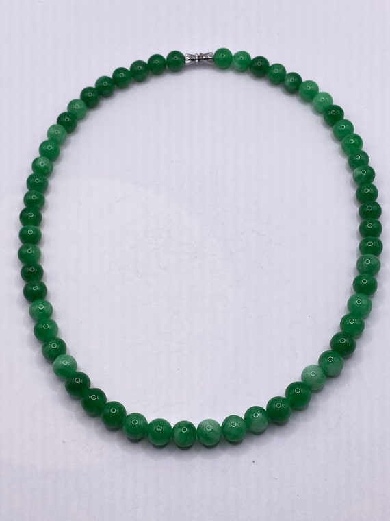 Jade Beaded Necklace | Green Bead Choker Necklace 