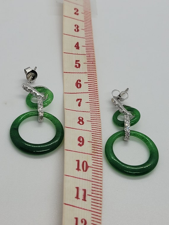 Green Jade Earrings | Jade Hoop Earrings | Antiqu… - image 3
