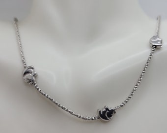 Dainty Elephant Charm Necklace | Choker | 925 Sterling Silver | Stocking Stuffer