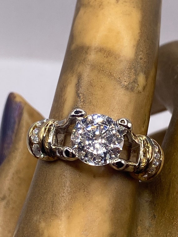 Vintage Promise Ring Size 6 Cubic Zirconia in Sterling Present for