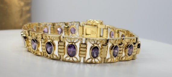 Vintage Violet Tennis Bracelet | Purple Gemstones… - image 1