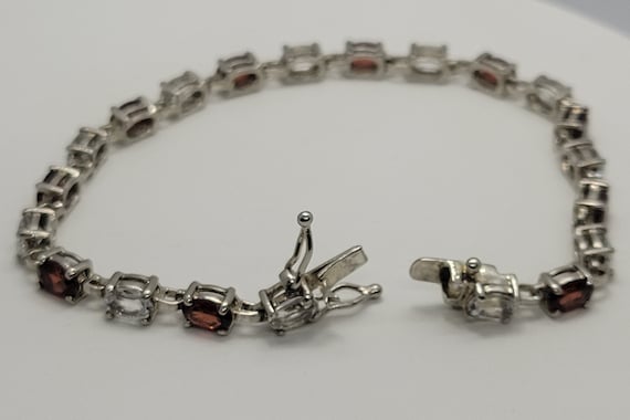 Vintage Gemstone Bracelet | Antique Garnet Topaz … - image 7