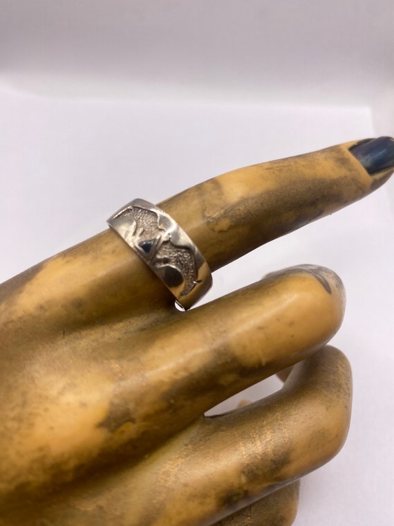 Elijah Vintage mens ring| Band  Silver Ring | Ant… - image 3